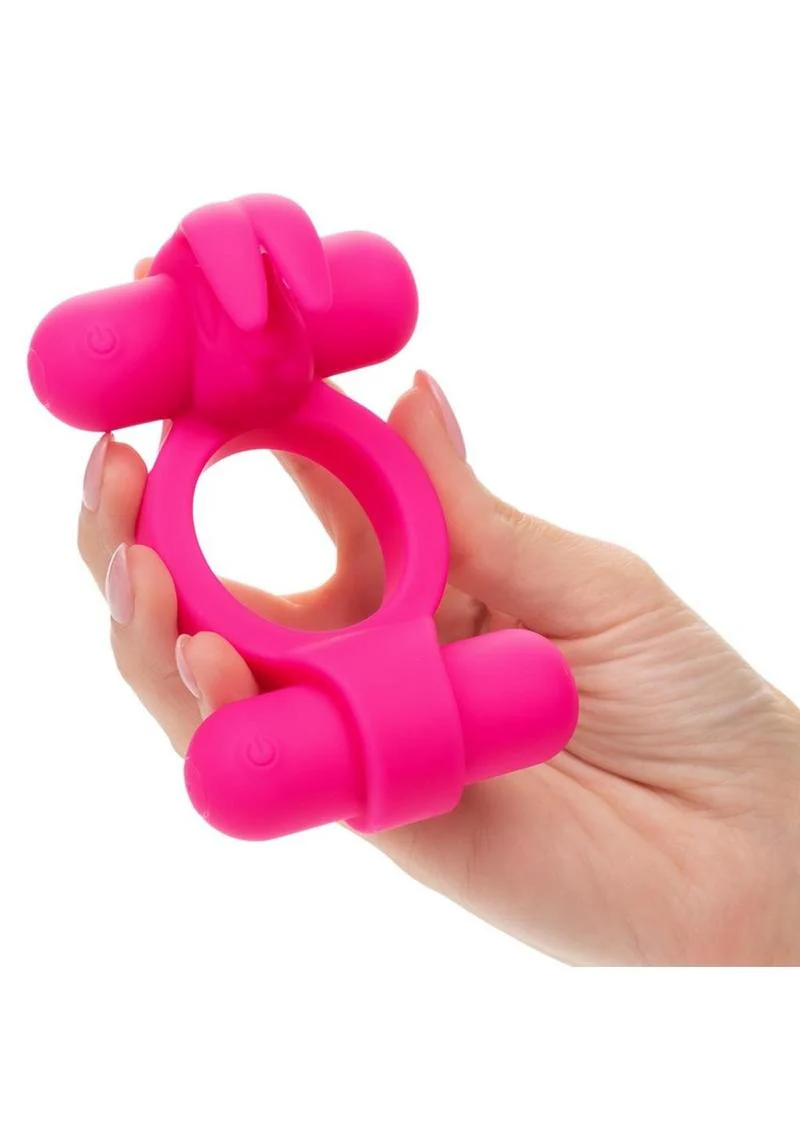 CalExotics Silicone Rechargeable Rockin' Rabbit Cock Ring - Image 3