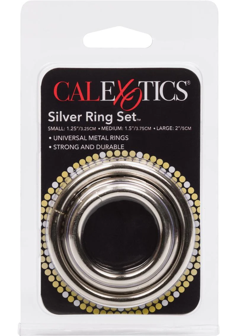 CalExotics Silver Ring Set 3 Universal Metal Rings - Image 4