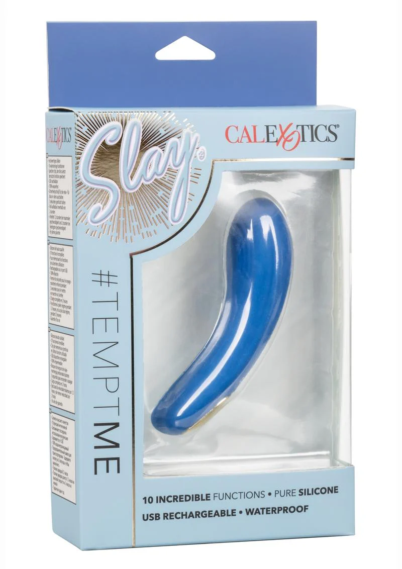 CalExotics Slay TemptMe Silicone Rechargeable Bullet – Blue - Image 4