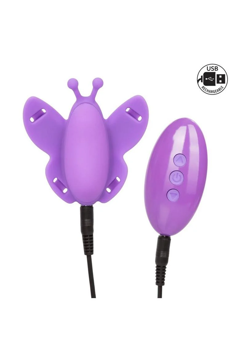 CalExotics Venus Butterfly USB Rechargeable Silicone Strap-On - Image 2