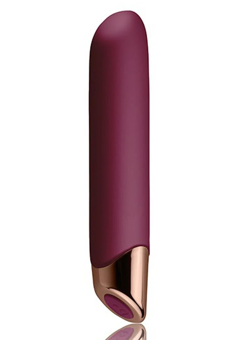 Chaiamo Rechargeable Silicone Vibrator Black with Rose Gold Accent - Image 2