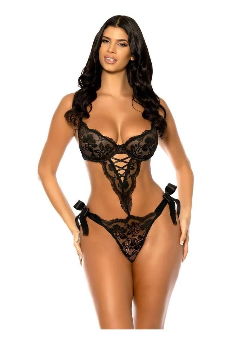 Charlee Black Lace Teddy - Image 3