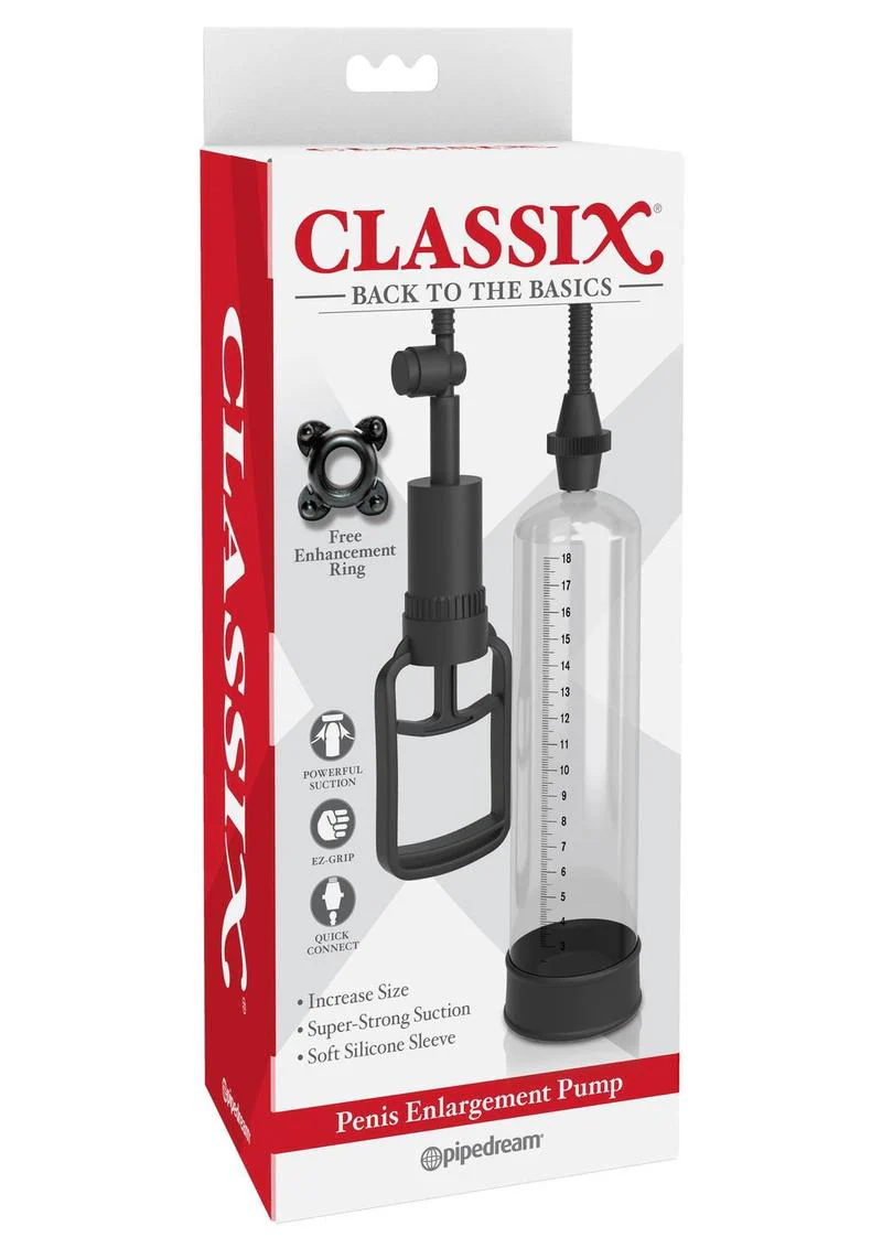 Classix Penis Enlargement Pump with Silicone Sleeve and Enhancement Ring - Image 2