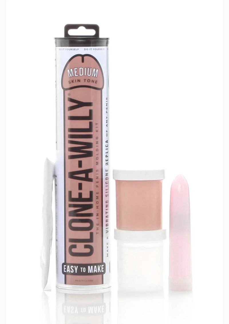 Clone-A-Willy Medium Skin Tone Silicone Dildo Molding Kit with Vibrator - Image 9