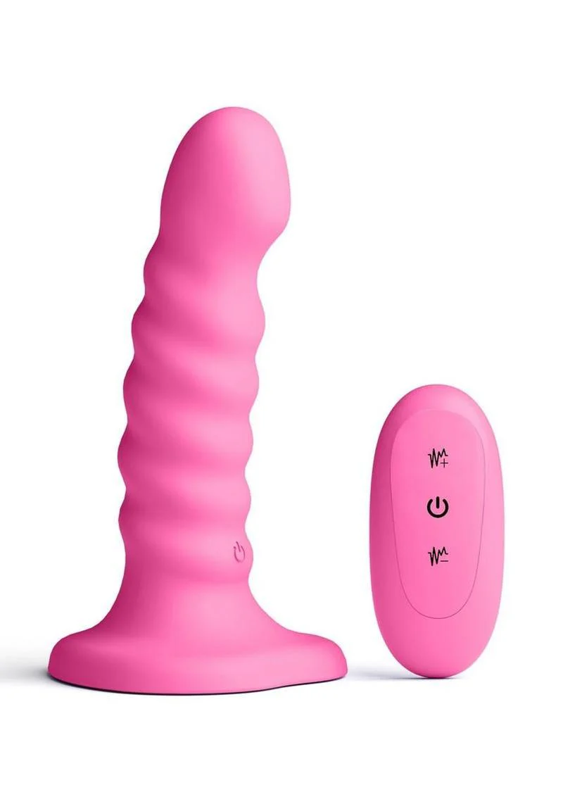 Colours Ribbed Vibrating Dildo
