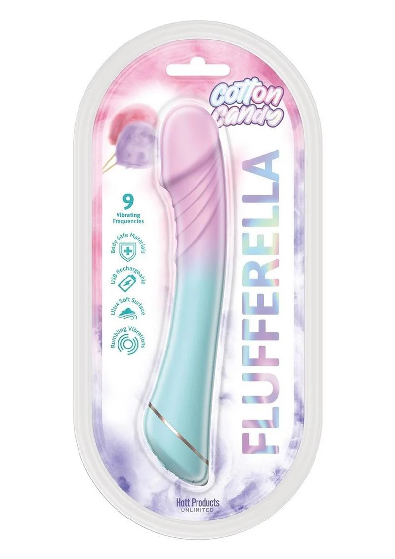 Cotton Candy Flufferella Silicone Vibrator Fuchsia Aqua - Image 2