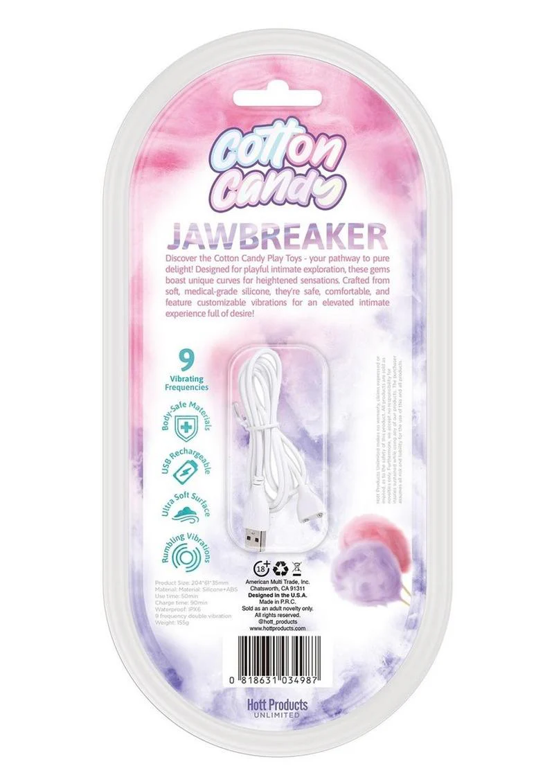 Cotton Candy Jawbreaker Silicone Rabbit Vibrator with Clitoral Stimulator - Image 3