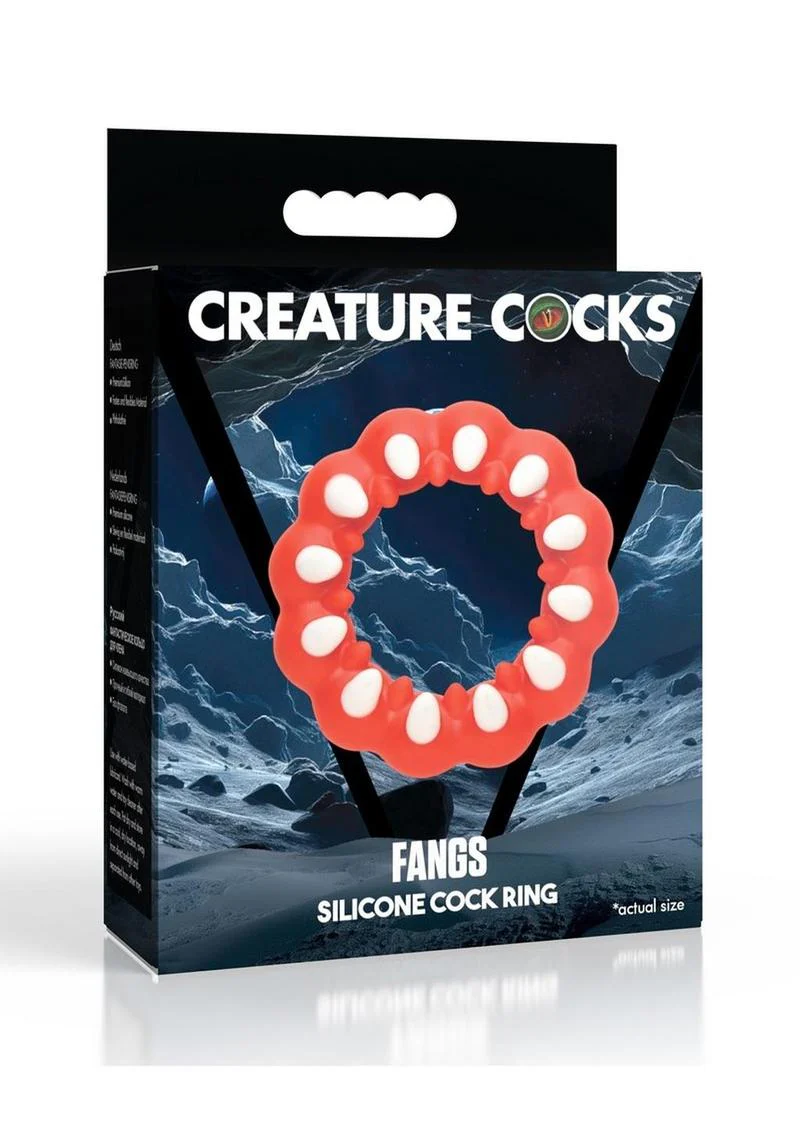 Creature Cocks Fangs Silicone Textured Design Cock Ring - Image 4