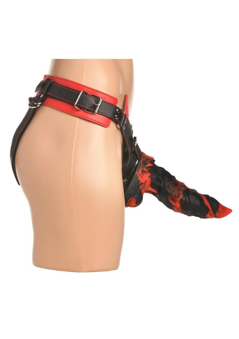 Creature Cocks Horny Devil Red and Black Adjustable Strap-On Harness - Image 2