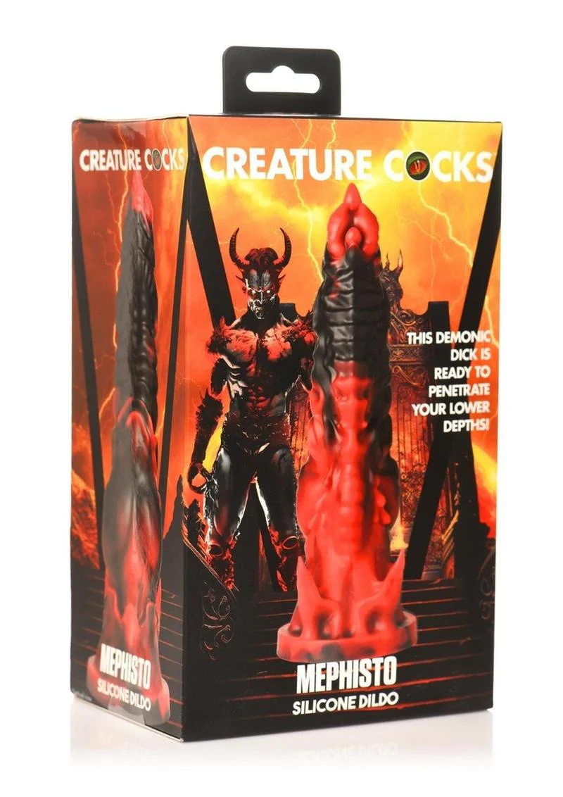 Creature Cocks Mephisto Silicone Dildo Demonic Red And Black Design - Image 4