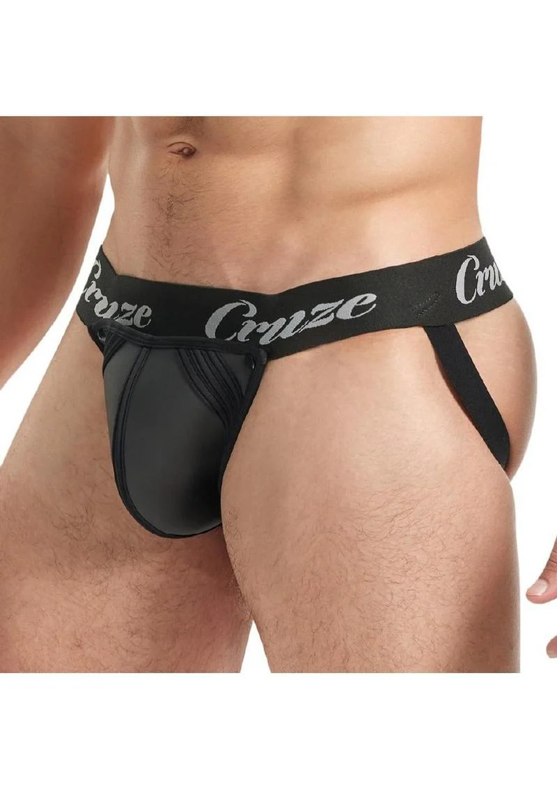 Cruze Neoprene Snap-Down Jock Strap with Silicone Cock Ring - Image 3