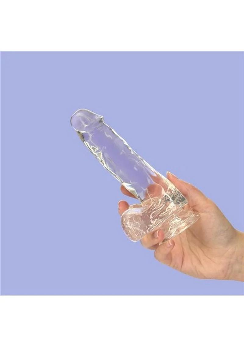 Crystal Addiction Clear Dildo With Balls - Image 5