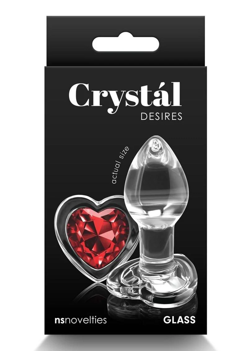 Crystal Desires Red Heart Glass Anal Plug by NS Novelties - Image 5