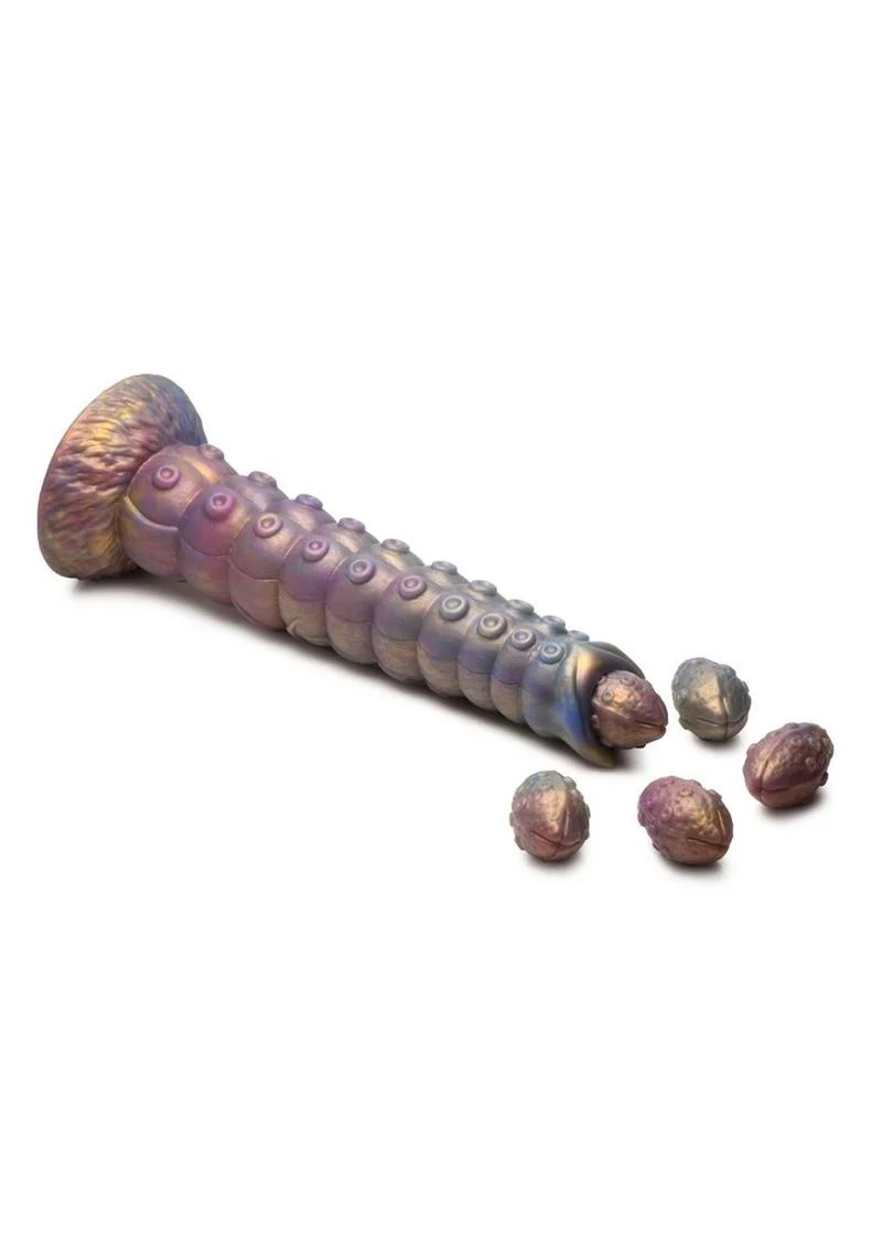 Deep Invader Tentacle Ovipositor Silicone Dildo With Eggs - Image 2