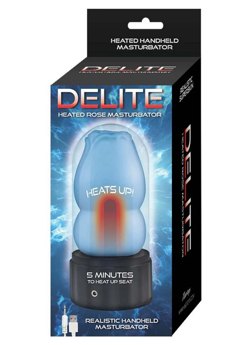 Delite Heated Rose Rechargeable Handheld Masturbator - Image 8