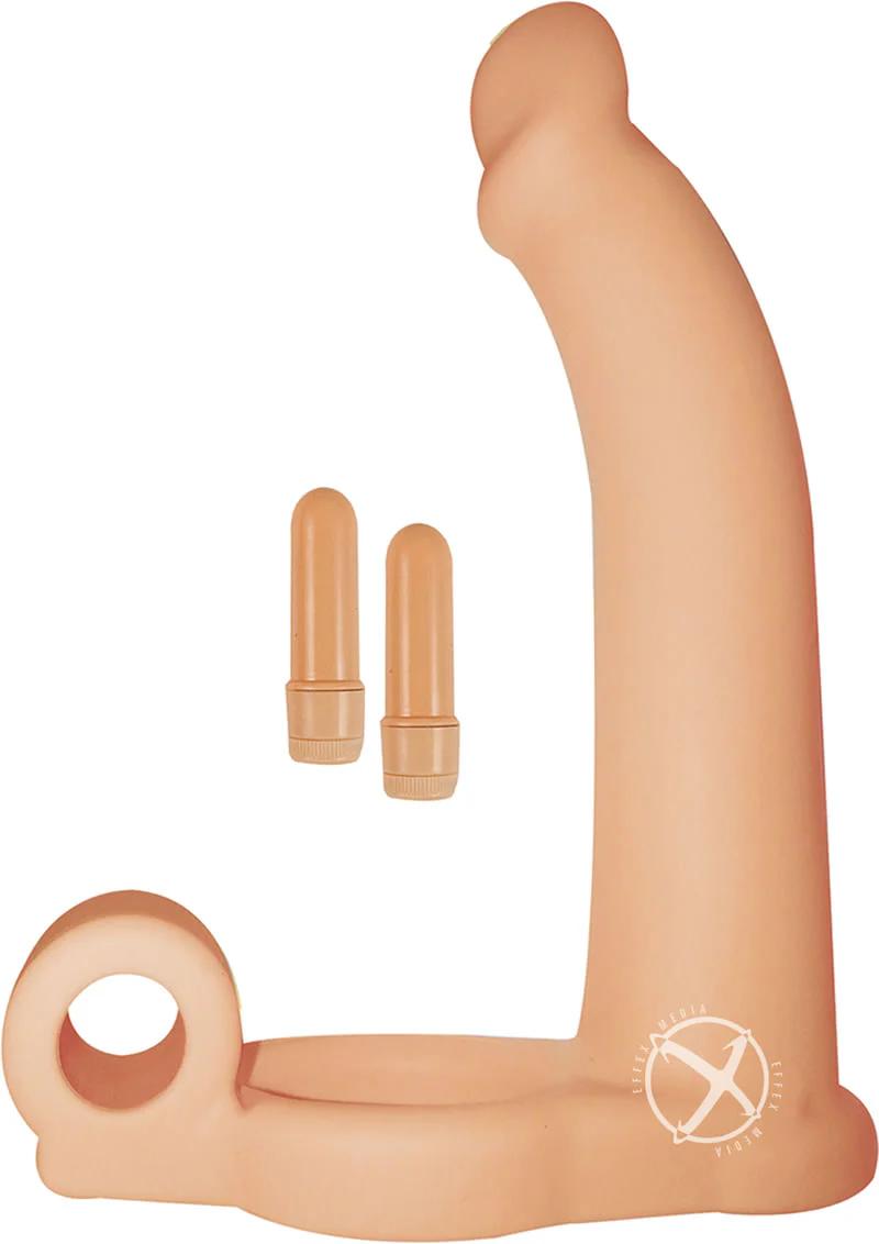 Double Penetrator Studmaker Silicone Vibrating Cock Ring - Image 2