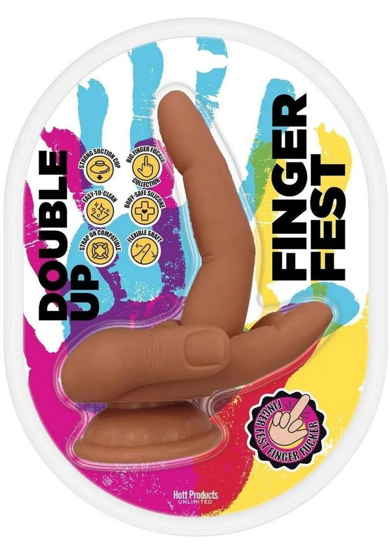 Double Up Finger Fest Silicone Flexible Dildo - Image 2