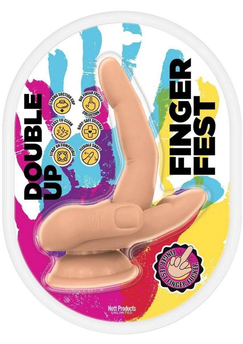 Double Up Finger Fest Silicone Flexible Dildo - Image 3