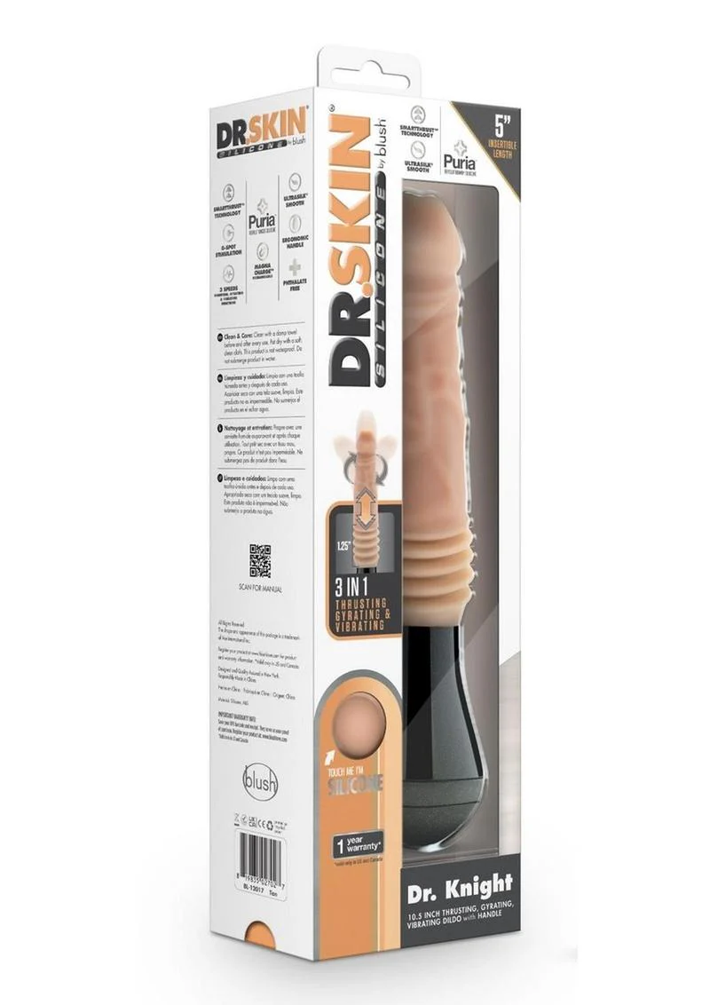 Dr. Skin Platinum Dr. Knight Thrusting Gyrating Vibrating Dildo - Image 4