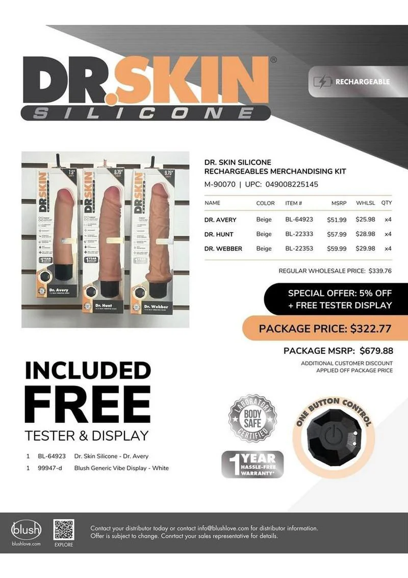 Dr. Skin Silicone Rechargeables Merchandising Kit - Image 2