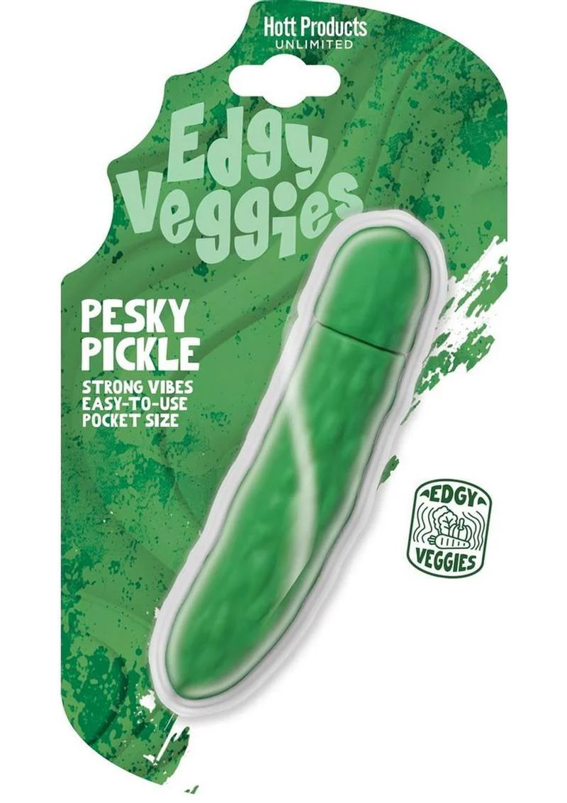 Edgy Veggies Pesky Pickle Rechargeable Silicone Vibrator - Image 2