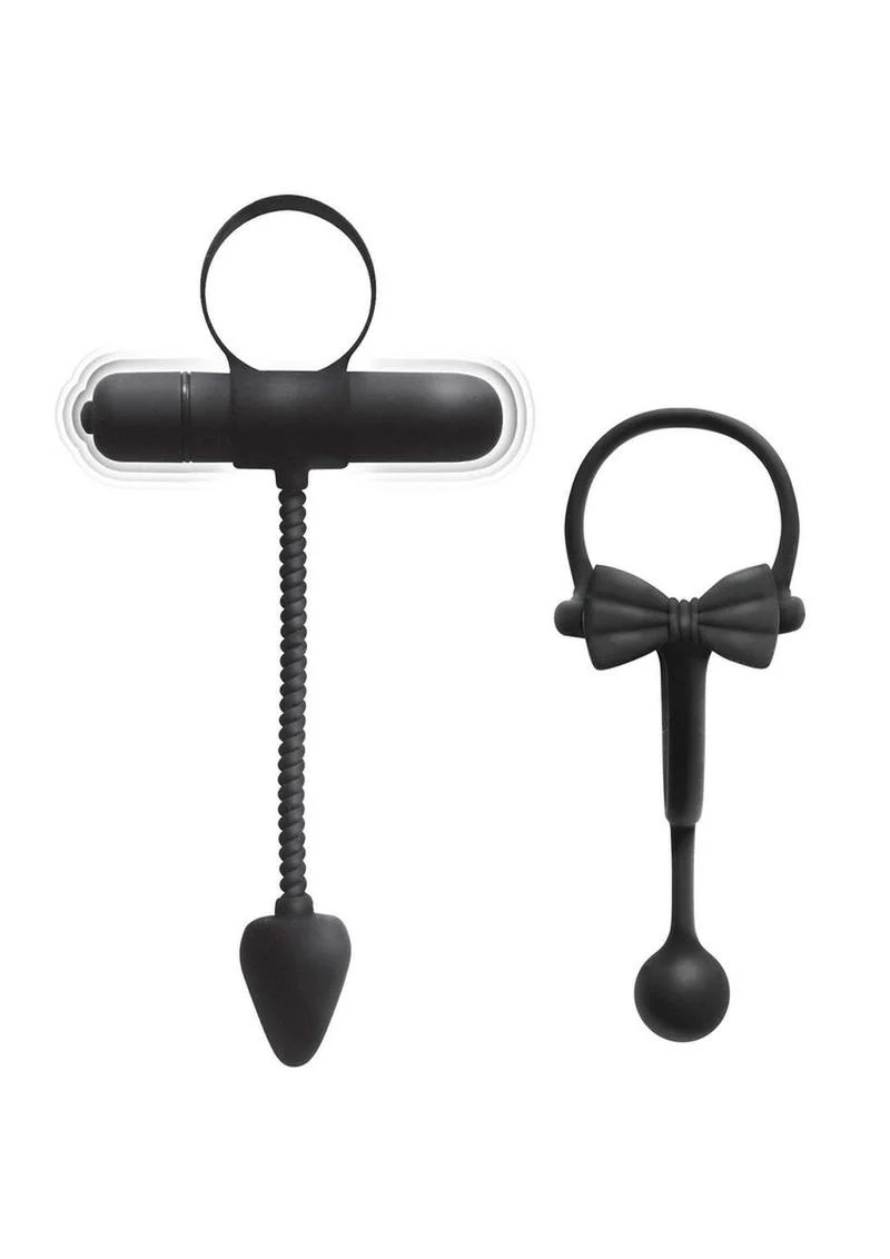Enhancer Silicone Cock Ring 2 Pack Vibrating Plug