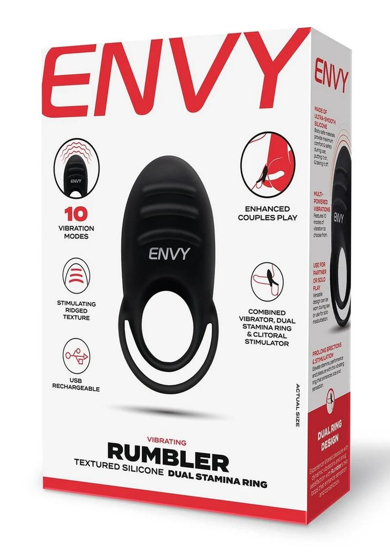 Envy Rumbler Vibrating Textured Dual Stamina Ring - Image 3