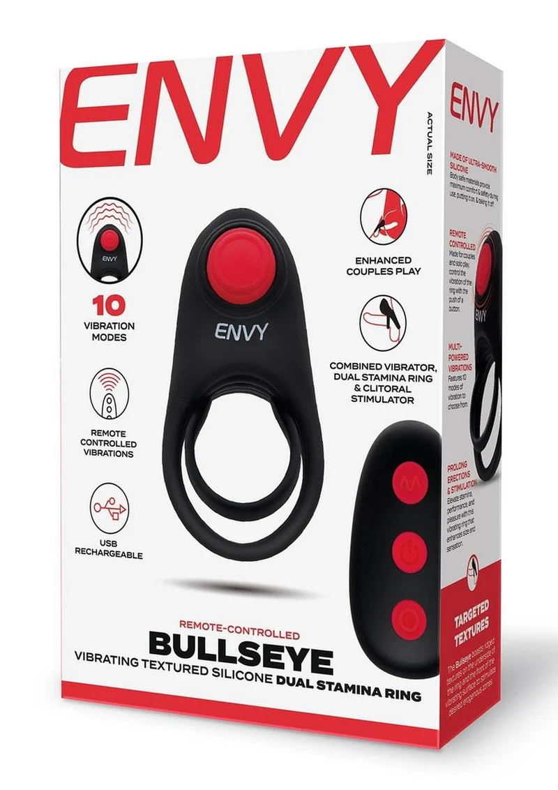Envy Toys Bullseye Vibrating Silicone Dual Stamina Ring - Image 3