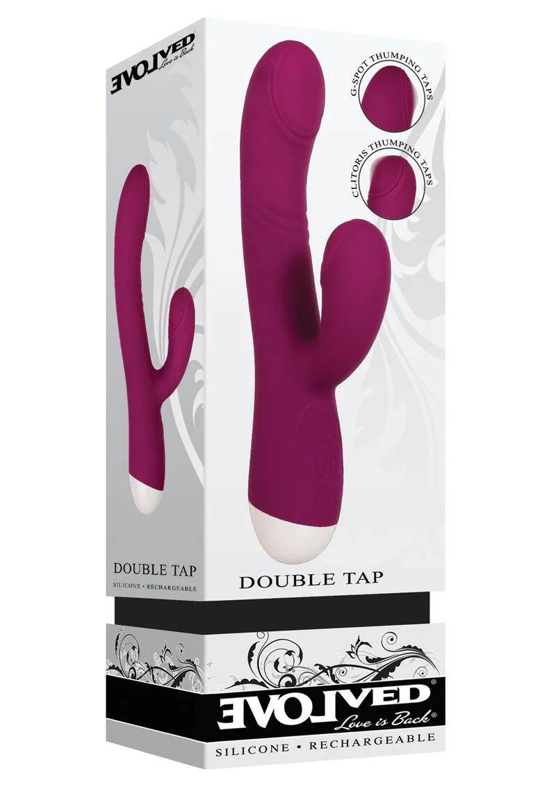 Evolved Double Tap Dual Stimulating Thumping G-Spot And Clitoral Vibrator - Image 4