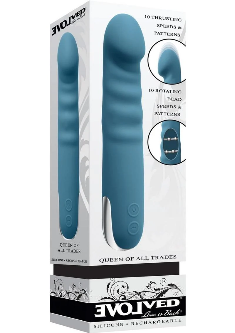 Evolved Queen of All Trades Rechargeable Silicone Dual Vibrator - Image 4