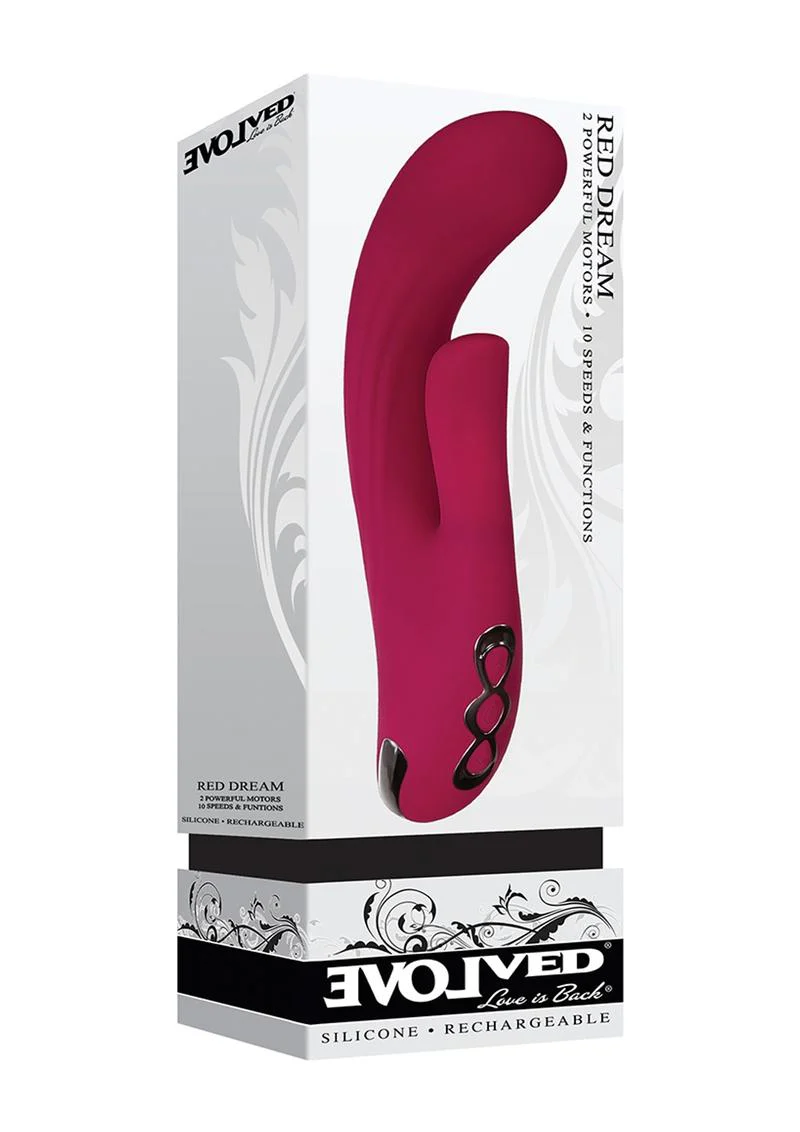 Evolved Red Dream Rechargeable Silicone Rabbit Vibrator - Image 4