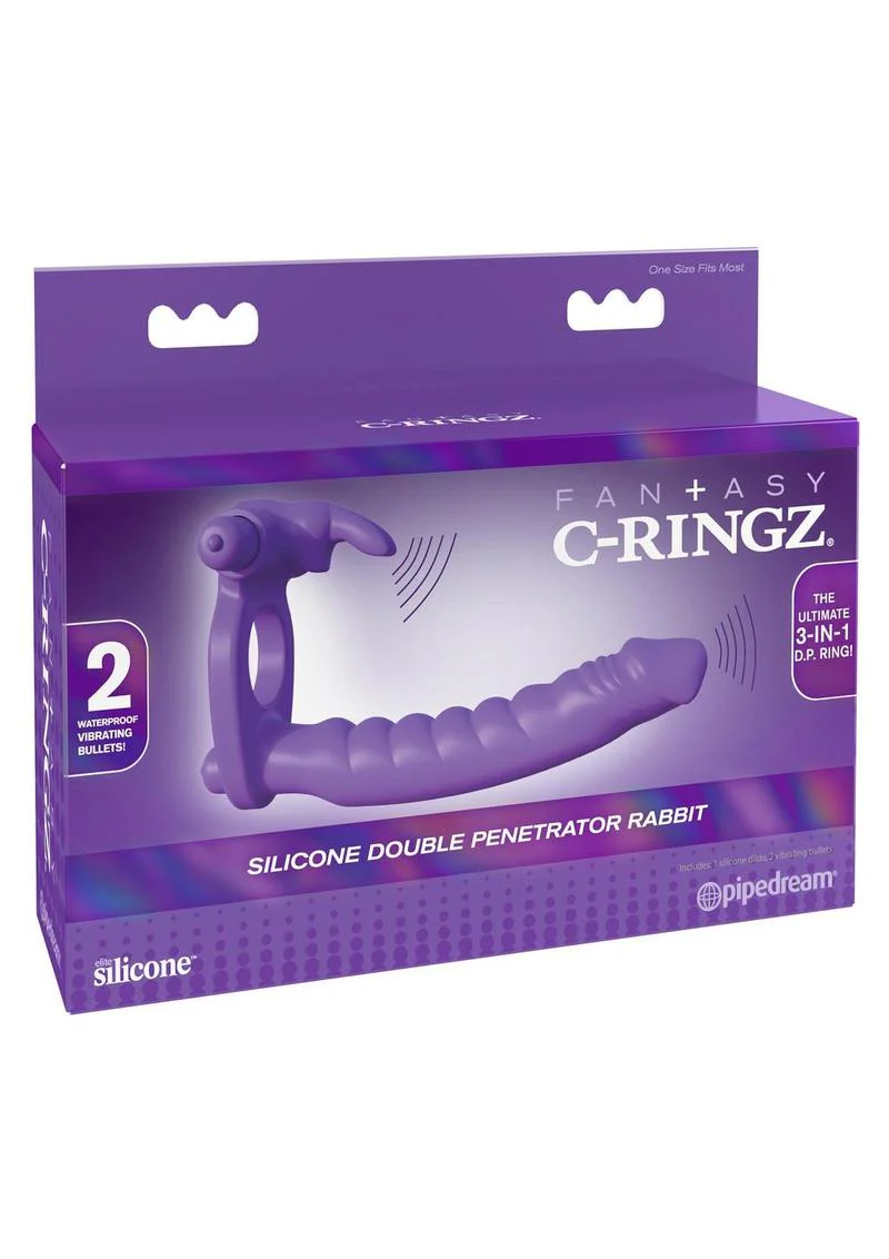 Fantasy C Ringz Silicone Double Penetrator Rabbit - Image 3