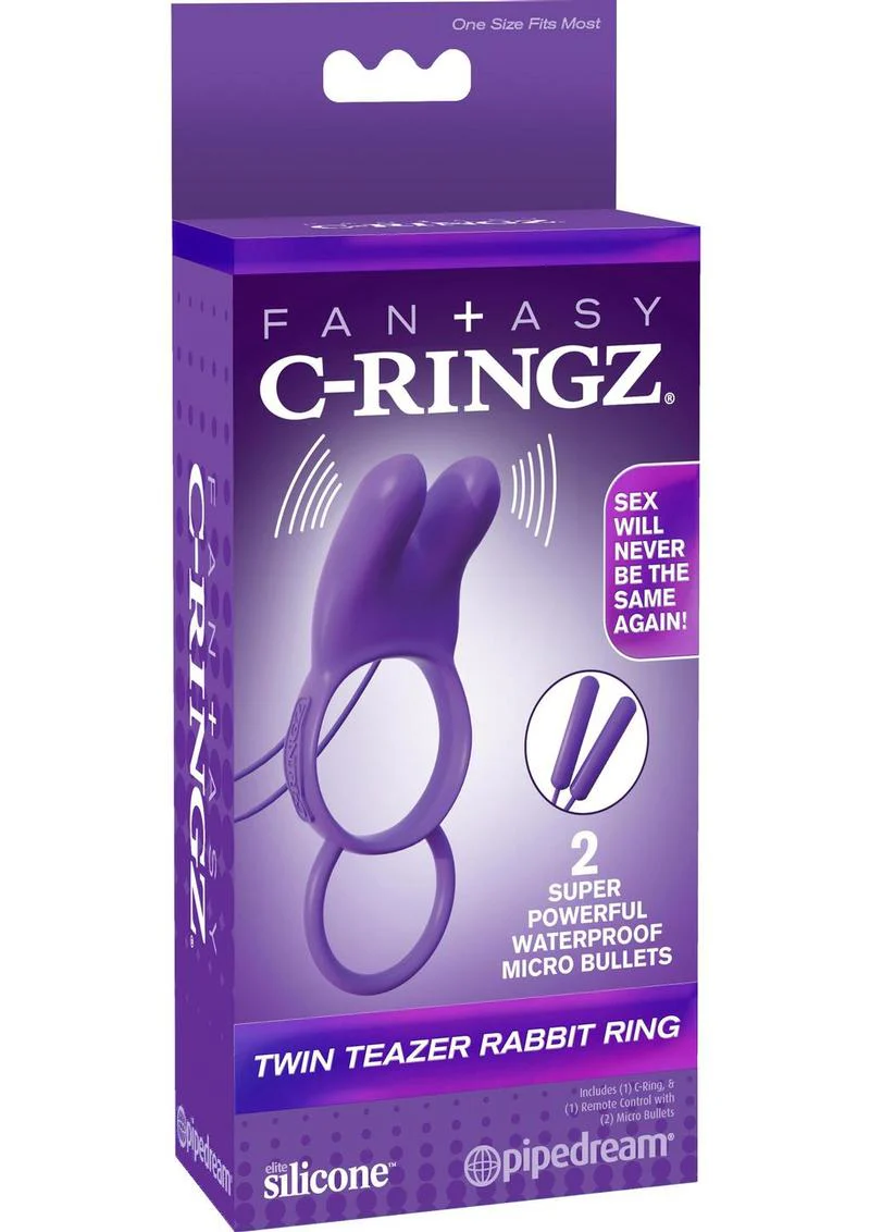 Fantasy C Ringz Twin Teazer Rabbit Silicone Cock Ring - Image 3