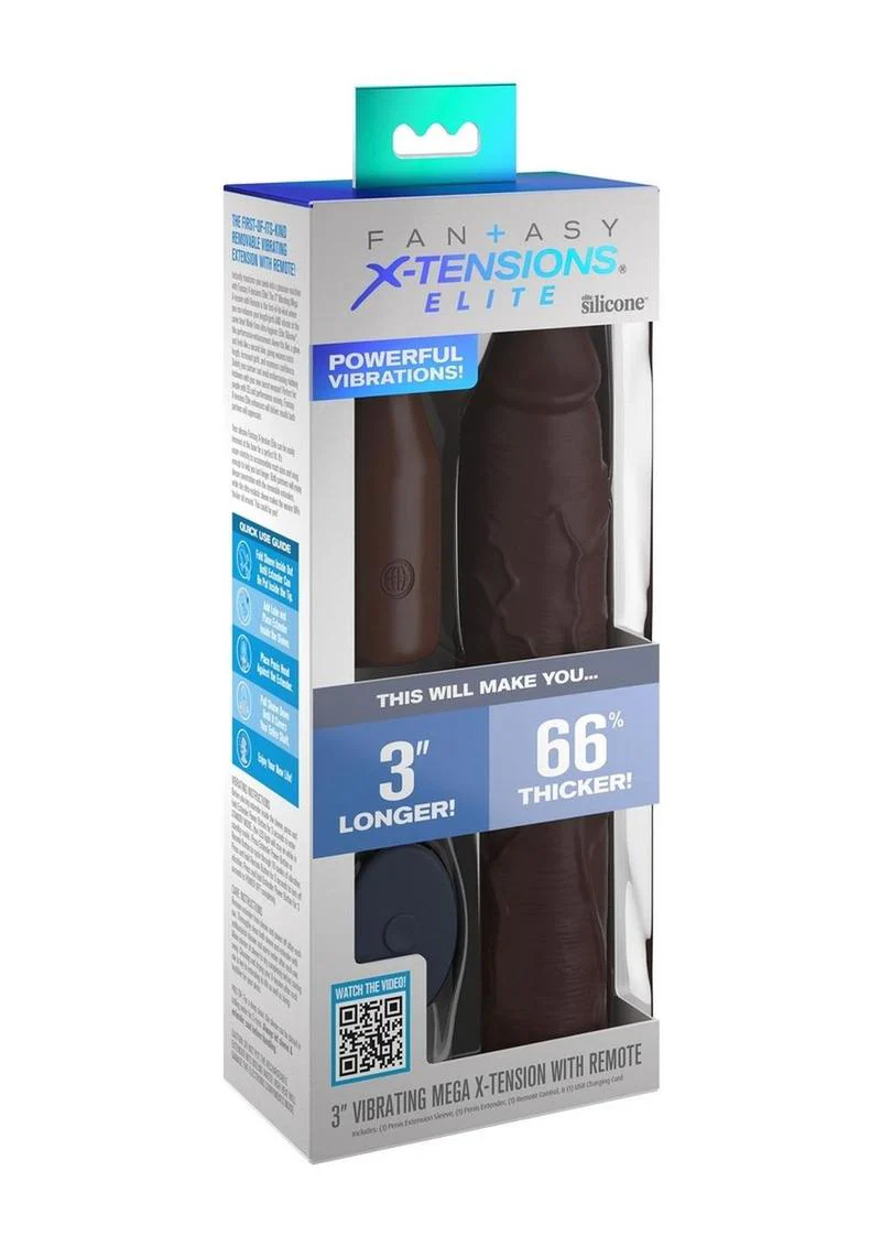 Fantasy X-Tensions Elite 3in Vibrating Silicone X-Tension with Remote - Image 5