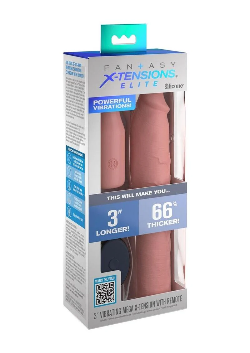 Fantasy X-Tensions Elite 3in Vibrating Silicone X-Tension with Remote - Image 6