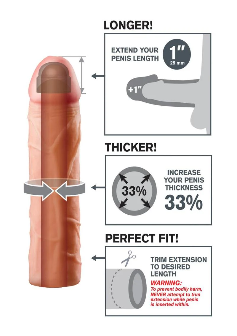 Fantasy X-Tensions Perfect 1 Inch Penis Extension Sleeve - Image 2