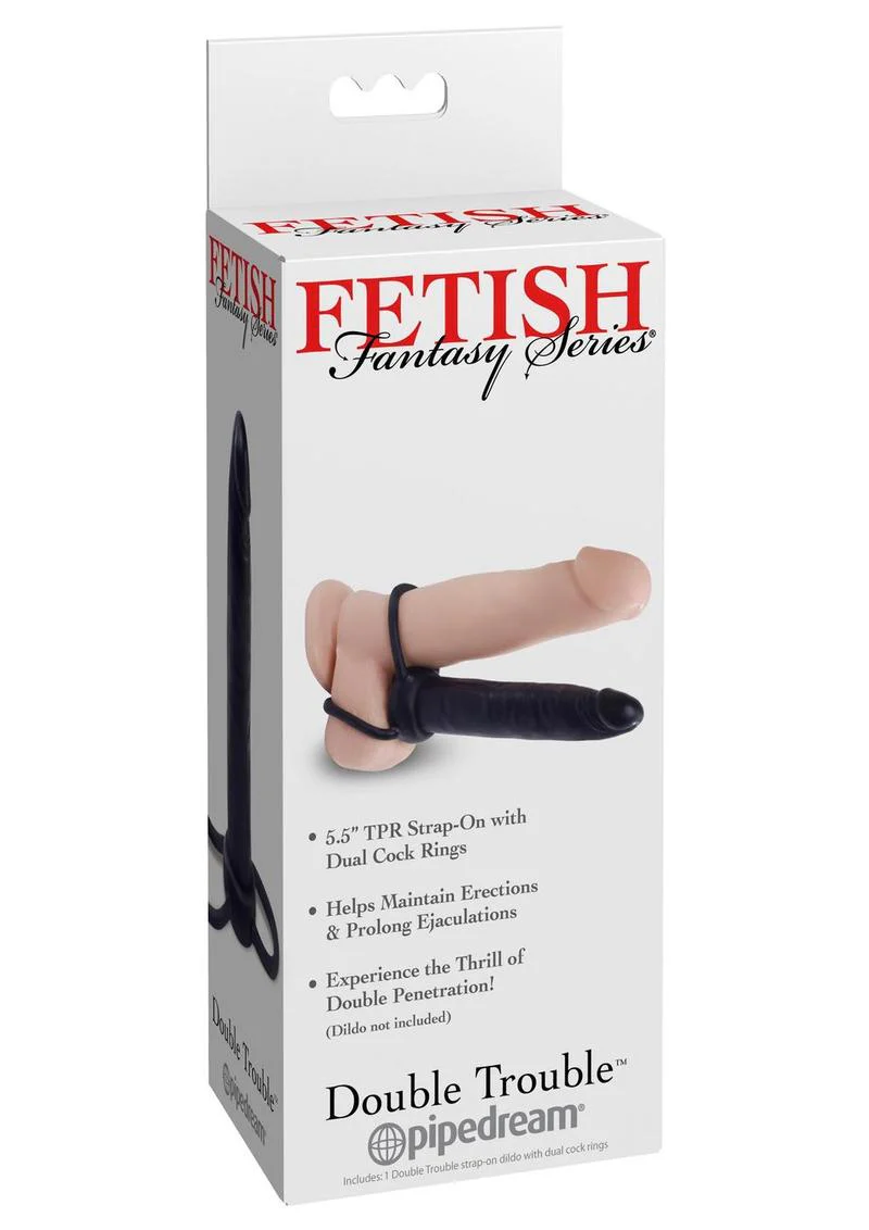 Fetish Fantasy Series Double Trouble Strap-On with Dual Cock Rings - Image 3
