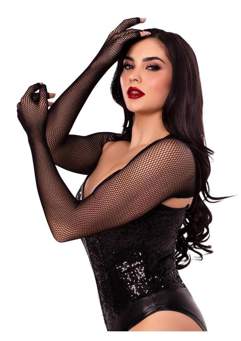 Fishnet Fingerless Gloved Shrug - Image 2