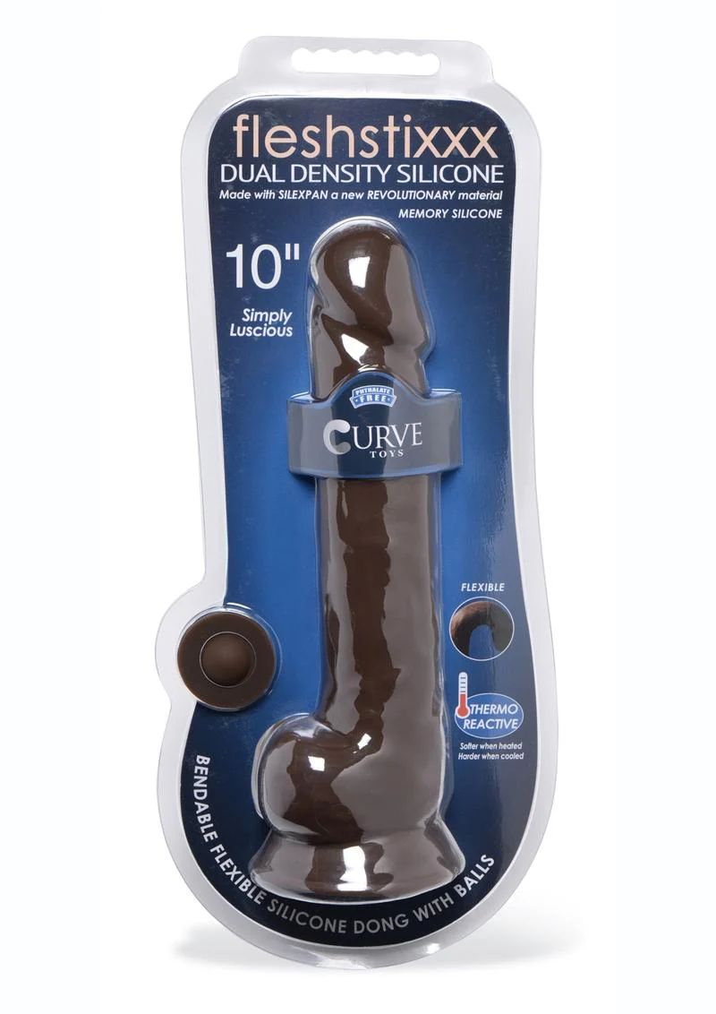 Fleshstixxx Dual Density Silicone Bendable Dong with Balls - Image 26