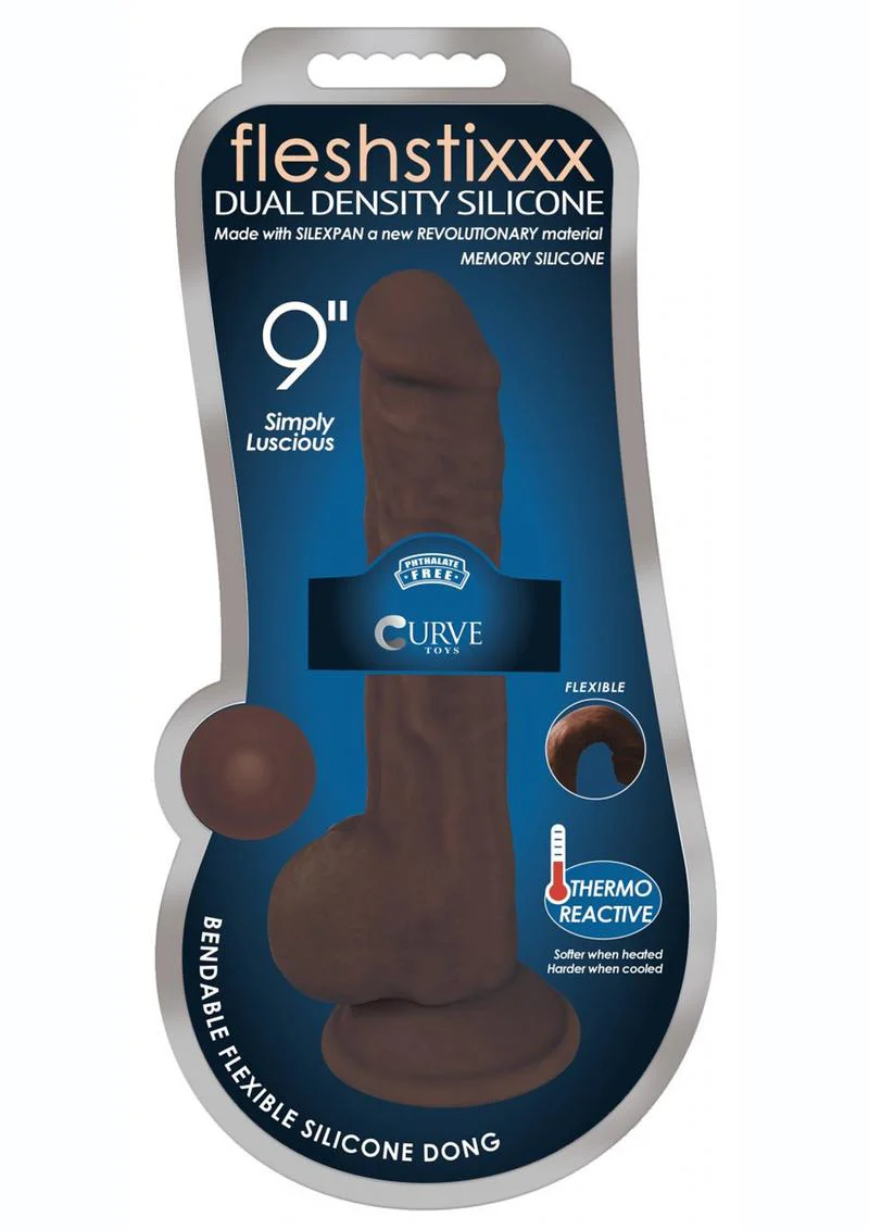 Fleshstixxx Dual Density Silicone Bendable Dong with Balls - Image 34