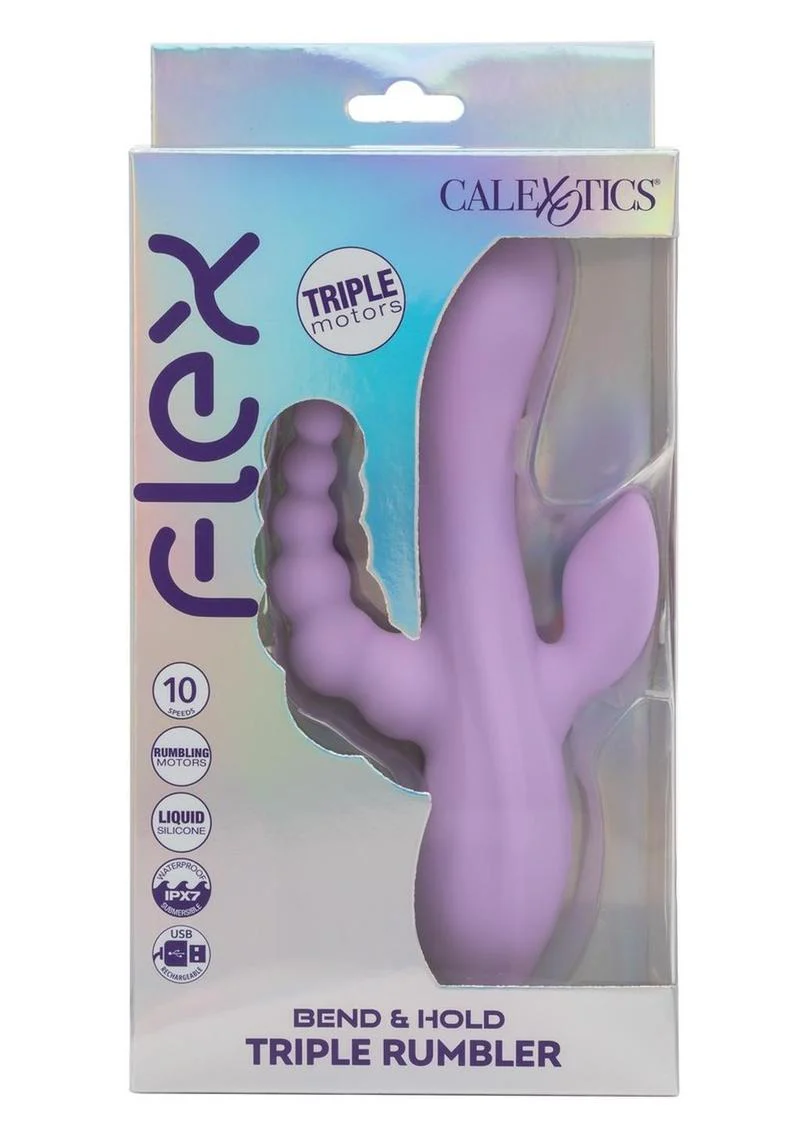 Flex Bend & Hold Triple Rumbler Rechargeable Vibe - Image 4