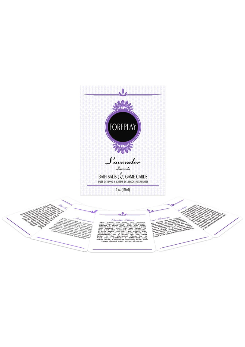 Foreplay Lavender Scented Bath Salts and Game Cards Set