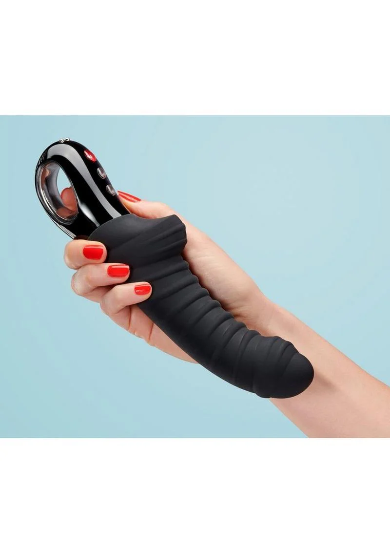 Fun Factory Tiger Black Line Ribbed Silicone Vibrator - Image 3