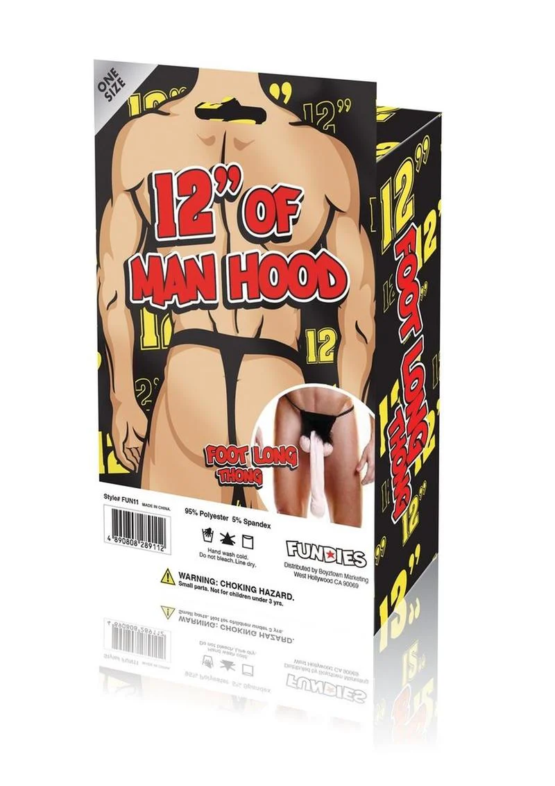 Fundies Foot Long Thong for Him Gag Gift with Paper Ruler - Image 3