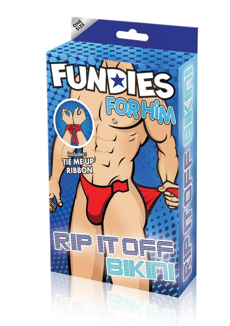 Fundies For Him - Rip It Off Bikini with Red Satin Ribbon - Image 4
