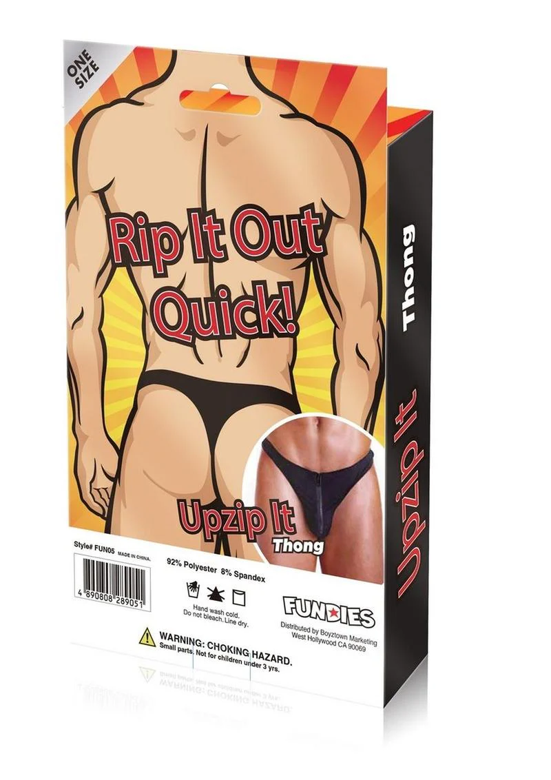 Fundies Upzip It Thong Hilarious Gag Gift with Stripper Mask - Image 3