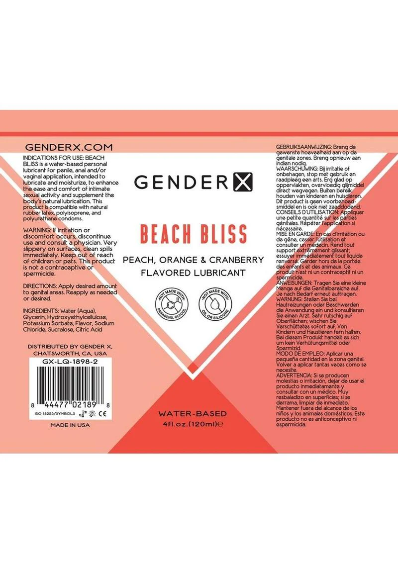 GenderX Beach Bliss Peach Orange And Cranberry Flavored Lube - Image 2