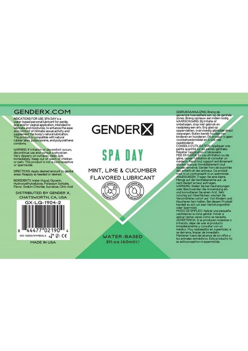 GenderX Spa Day Mint Lime And Cucumber Flavored Lubricant - Image 2