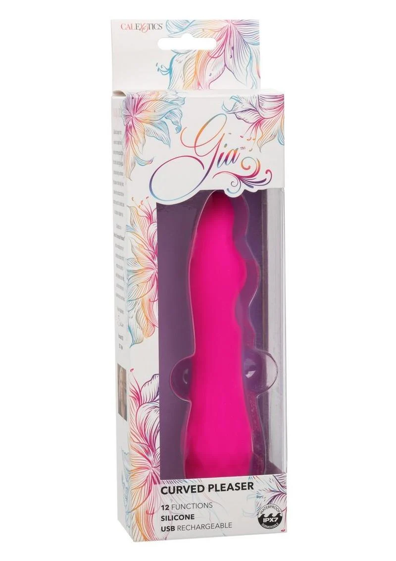 Gia Curved Pleaser Silicone Rechargeable Vibrator - Image 4