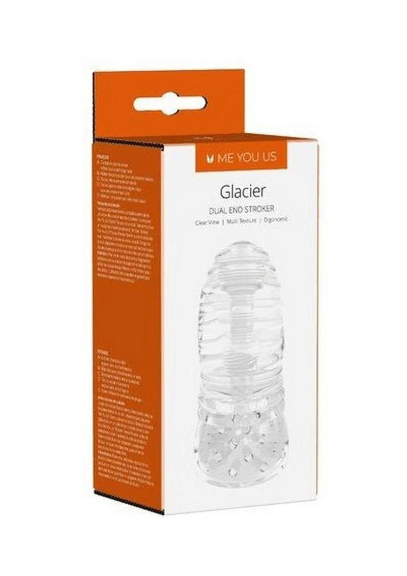 Glacier Dual End Stroker Clear Masturbator with Multi-Textured Sides - Image 3